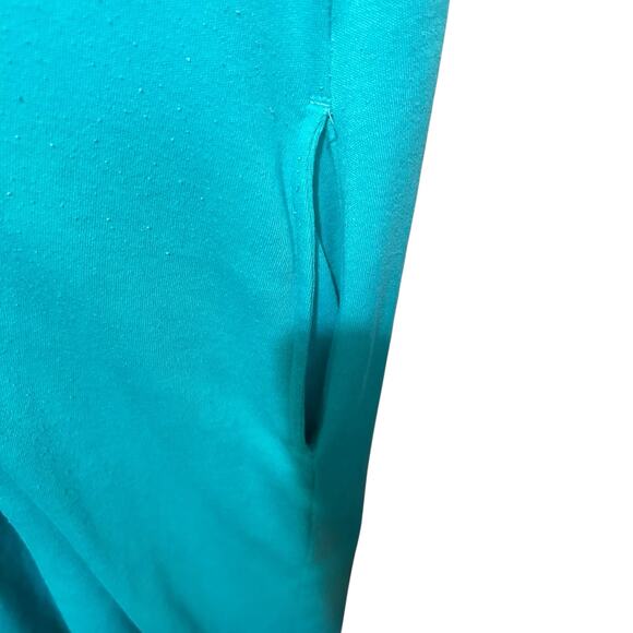 Blair Knit Lounge Dress L Teal Embroidered‎ Bike Graphic Pockets Coastal - Picture 5 of 8